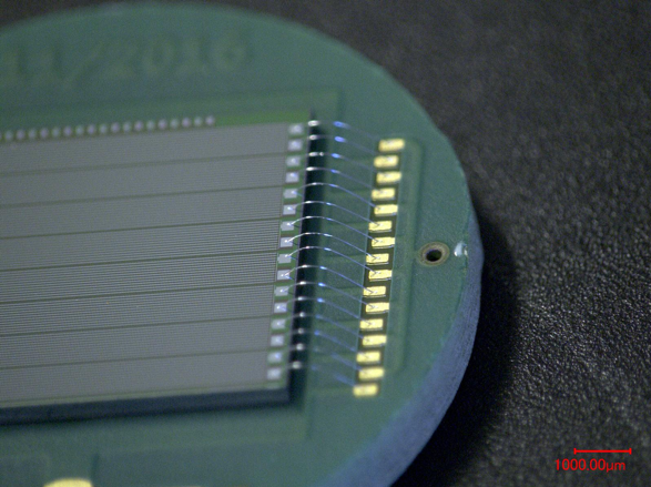 CMUT chip on PCB with wire-bonding electrical connections