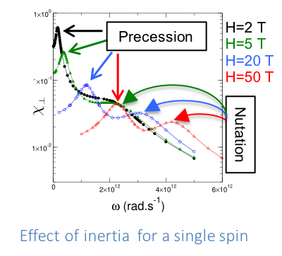 Effect of inertia  for a single spin